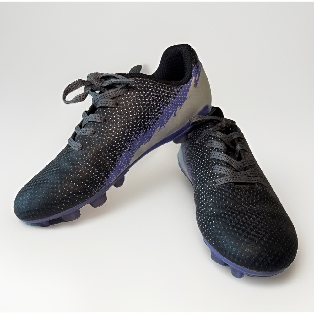 DSG Speed Viper Kids Soccer Cleats Purple Silver Black Athletic Shoes 2.5